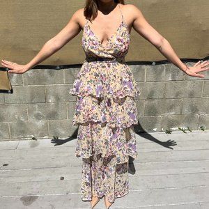 ASTR The Label Rosana Floral Tiered Ruffle Maxi Dress
